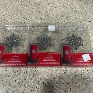 Set of 3- Ashland Candle Charms - Silver  Snowflakes